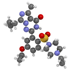 Vardenafil erectile dysfunction drug, chemical structure.