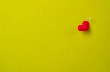 Heart on the background of a postcard for Valentine's Day, minimalism, love, congratulations on the holiday