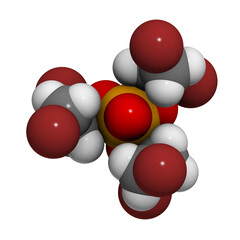 Tris(2,3-dibromopropyl) phosphate flame retardant molecule, chemical structure