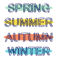 四季の手書き文字のセット