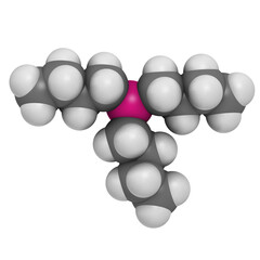 Tributyltin hydride molecule. Organotin reagent, used in organic synthesis.
