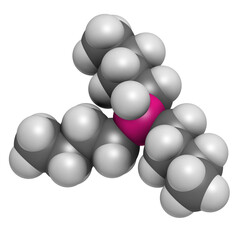 Tributyltin hydride molecule. Organotin reagent, used in organic synthesis.