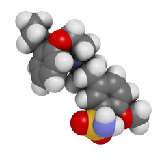 Tamsulosin benign prostatic hyperplasia (BPH) drug, chemical structure.