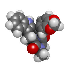 Tadalafil erectile dysfunction drug, chemical structure.