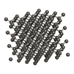 Pure silicon (Si, silicium), crystal structure.  Main building material of computer chips.