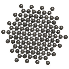 Pure silicon (Si, silicium), crystal structure.  Main building material of computer chips.