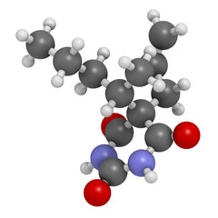 Secobarbital barbiturate sedative, chemical structure.