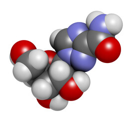 Ribavirin antiviral drug molecule. Used in treatment of hepatitis C virus infections and of viral hemorrhagic fevers.