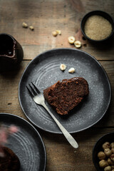 bundt cake moelleux gâteau fondant fait maison au chocolat et noisettes