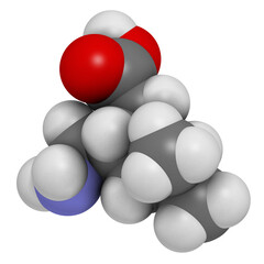 Pregabalin epilepsy and fibromyalgia drug, chemical structure.