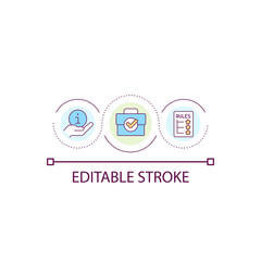 Company organizational information loop concept icon. HR system. Corporate culture and rules abstract idea thin line illustration. Isolated outline drawing. Editable stroke. Arial font used