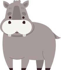 hippopotamus cute animal zoo isolated clipart