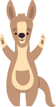 Kangaroo Cute Animal Zoo Isolated Clipart