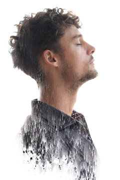 Pixelsort effect combined with a portrait