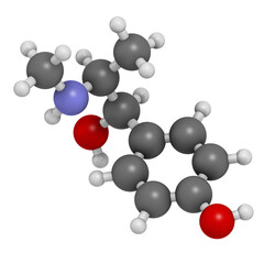 Oxilofrine (methylsynephrine, oxyephrine) stimulant drug, chemical structure.