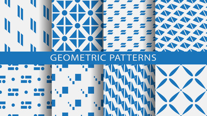 Set of geometric seamless patterns.