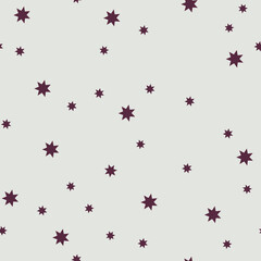 Halloween Mini Kids Seamless pattern plum STARS  for home textile, bed linen, kids fashion, wallpaper, stationery, nursery, baby room decoration