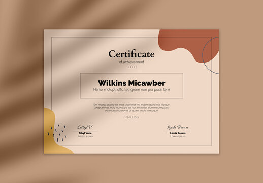 Certificate with Brown Accents