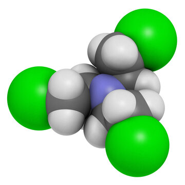 Nitrogen mustard HN-3 molecule. Used as blister agent (chemical warfare agent) and anticancer drug.