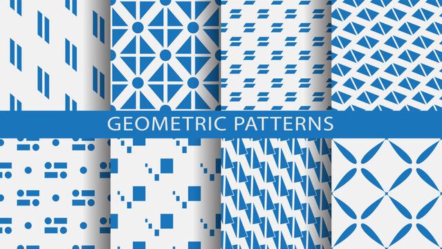 Set of geometric seamless patterns.