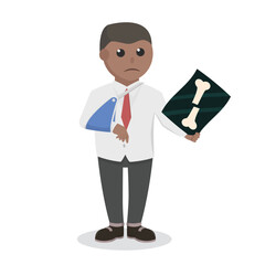 man african Hand Injury design character on white background