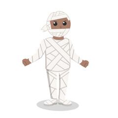 Man african With Mummy Costume halloween design character on white background