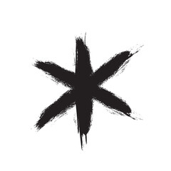 Grunge Snowflake Icon. Painting Snow Flake Symbol, Hand Drawn Snow Sign
