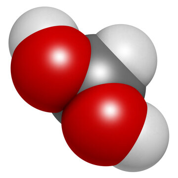Methylene glycol (methanediol, formaldehyde monohydrate) molecule. Formed upon dissolving formaldehyde in water.