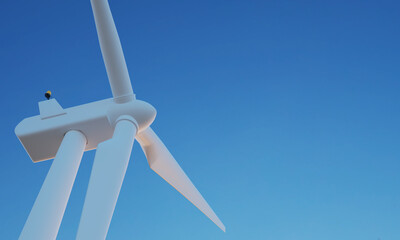 Naklejka na ściany i meble wind power turbine in open landscape - 3D Illustration