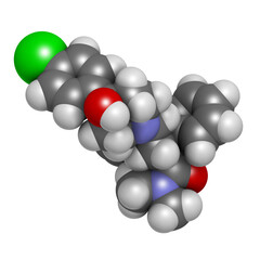 Loperamide diarrhea drug, chemical structure.