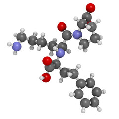 Lisinopril hypertension or high blood pressure drug (ACE inhibitor), chemical structure.