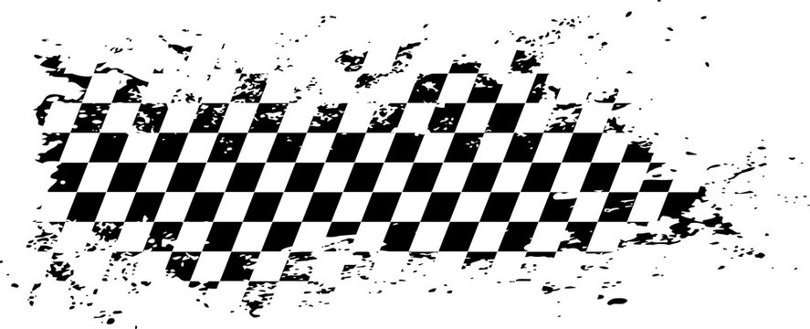 Race flag in dirty grunge style with splashes