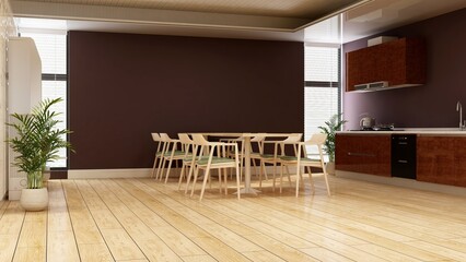 blank wall in office pantry room
