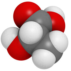 Lactic acid (milk acid, L-lactic acid) molecule, chemical structure.