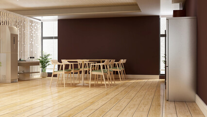 blank wall in office pantry room