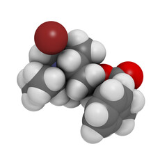 Ipratropium bromide asthma and COPD drug, chemical structure.