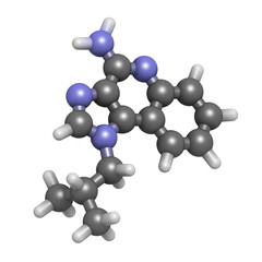 Imiquimod topical skin cancer drug, chemical structure.