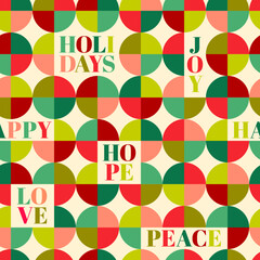 Circle with letter seamless pattern design for christmas celebration.