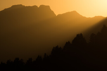 Mountain Range at Sunset