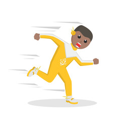 superhero african running fast design character on white background