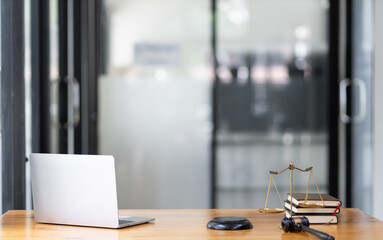 Attorney's desk in a law firm.