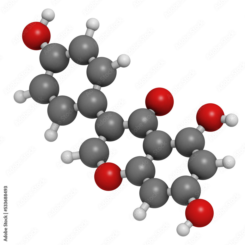 Wall mural Genistein isoflavone, molecular model