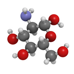 Glucosamine food supplement molecule.