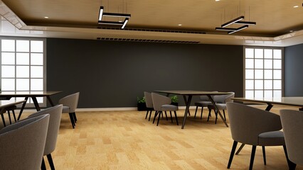a blank wall in cafe for logo mockup