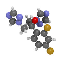 Fluconazole antifungal drug (triazole class), chemical structure.