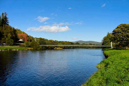 Victoria iron bridge crossing the River Spey at Aberlour in Morayshire Scotland
