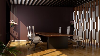 modern office meeting room for company wall logo mockup	