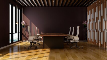 modern office meeting room for company wall logo mockup	