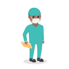 doctor african with surgeon costume design character on white background