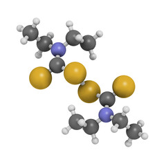 Disulfiram alcoholism treatment drug, chemical structure.